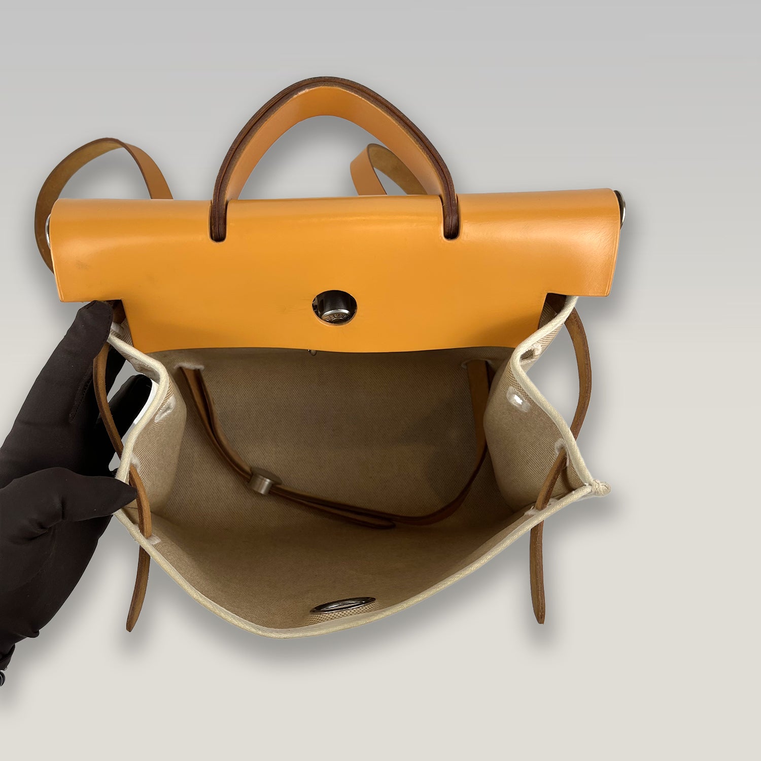 Hermès Herbag Cabas Toile Canvas and Leather 