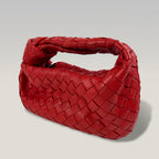 Bottega Veneta Jodie Padded 27 in Pelle Intrecciata Rossa con Manico Annodato