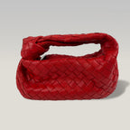 Bottega Veneta Jodie Padded 27 in Pelle Intrecciata Rossa con Manico Annodato