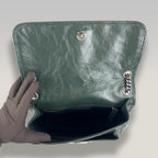 Saint Laurent Niki Medium Crinkled Leather Shoulder Bag Dark Green Chain Crossbody Bag