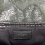 Saint Laurent Niki Medium Crinkled Leather Shoulder Bag Dark Green Chain Crossbody Bag
