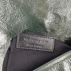 Saint Laurent Niki Medium Crinkled Leather Shoulder Bag Dark Green Chain Crossbody Bag