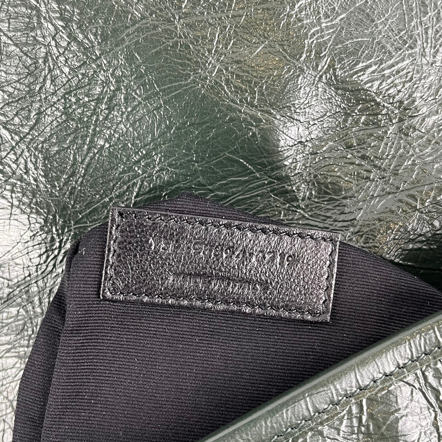 Saint Laurent Niki Medium Crinkled Leather Shoulder Bag Dark Green Chain Crossbody Bag