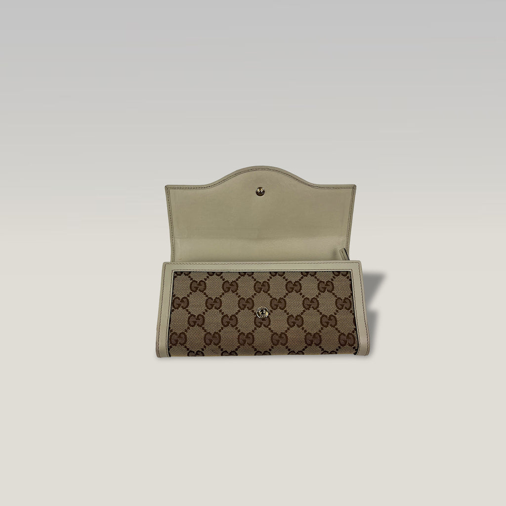 Gucci Long GG Canvas Wallet with Flap 