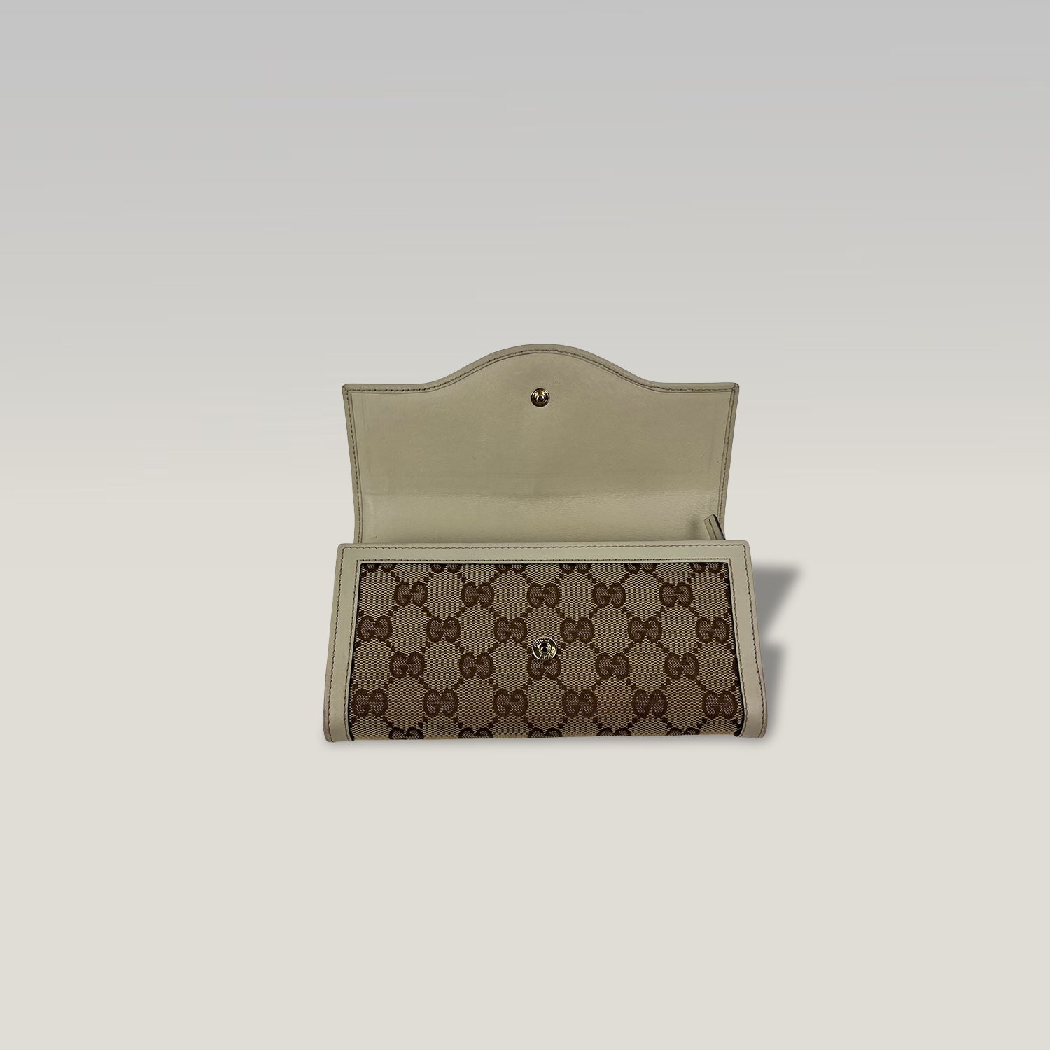 Gucci Long GG Canvas Wallet with Flap 