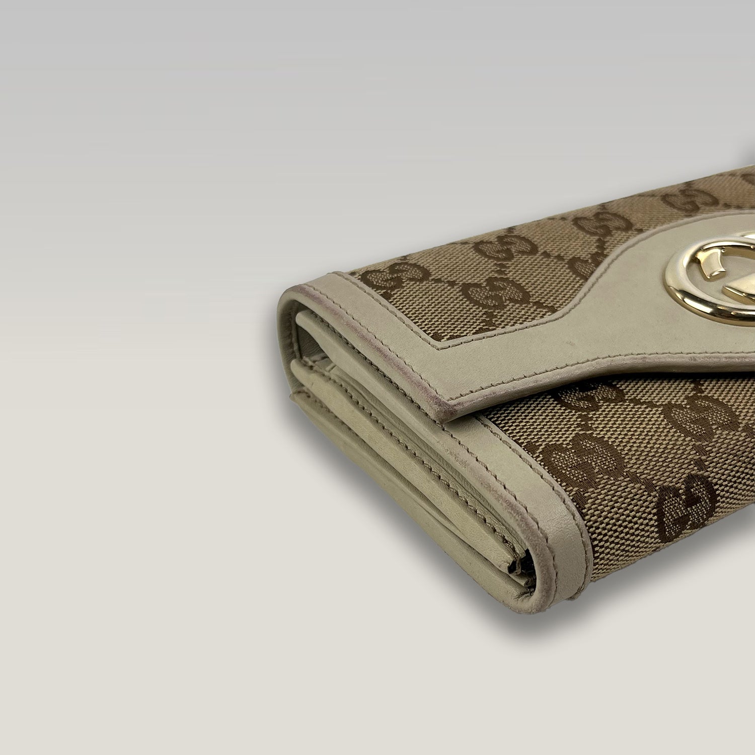 Gucci Long GG Canvas Wallet with Flap 