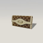 Gucci Long GG Canvas Wallet with Flap 