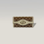 Gucci Long GG Canvas Wallet with Flap 