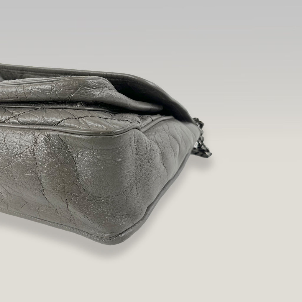 Saint Laurent Niki Medium in Pelle Vintage Grigio Elefante