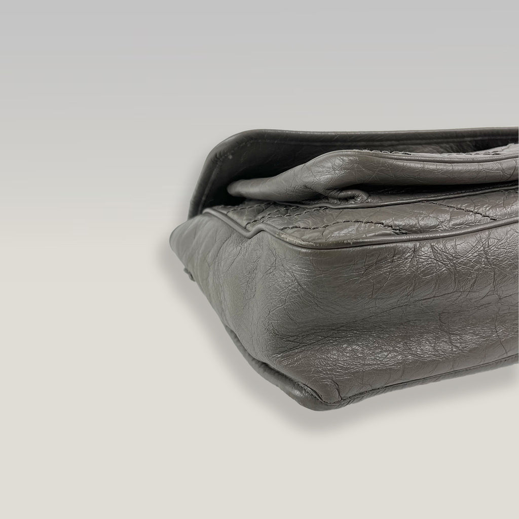 Saint Laurent Niki Medium in Pelle Vintage Grigio Elefante