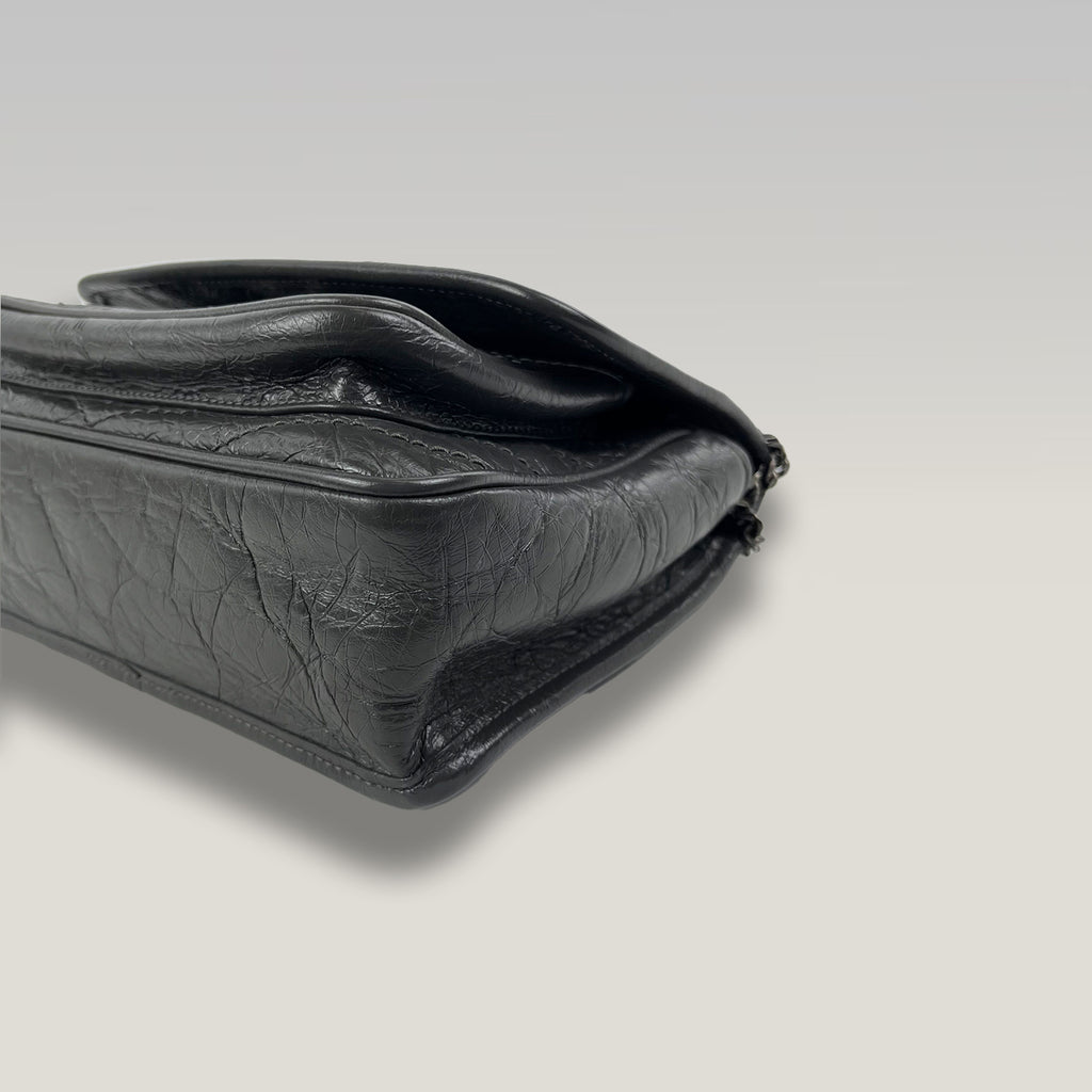 Saint Laurent Niki Small Borsa in Pelle Grigia con Catena