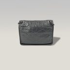 Saint Laurent Niki Small Borsa in Pelle Grigia con Catena