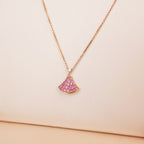 Bvlgari Divas’ Dream Rose Gold Pink Sapphire and Diamond Pendant Necklace with Box