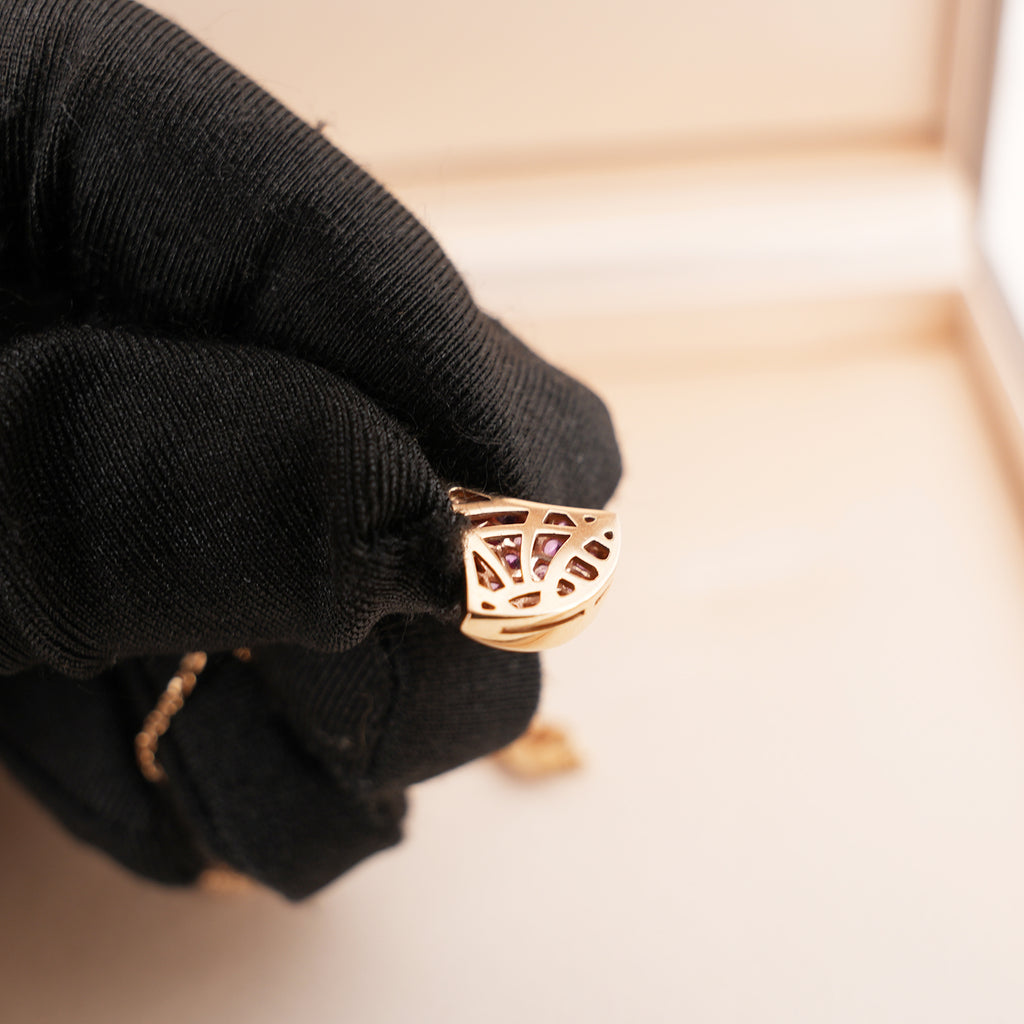 Bvlgari Divas’ Dream Rose Gold Pink Sapphire and Diamond Pendant Necklace with Box