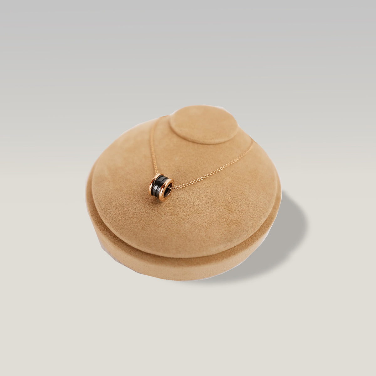 Bvlgari B.zero1 Collana con Pendente in Oro Rosa 18K e Ceramica Nera