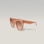 Celine Oversized Round Peach Sunglasses in Translucent Pink Acetate