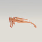 Celine Oversized Round Peach Sunglasses in Translucent Pink Acetate