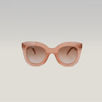Celine Oversized Round Peach Sunglasses in Translucent Pink Acetate