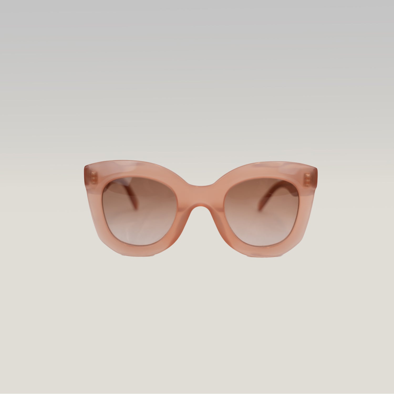 Celine Oversized Round Peach Sunglasses in Translucent Pink Acetate