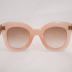 Celine Oversized Round Peach Sunglasses in Translucent Pink Acetate