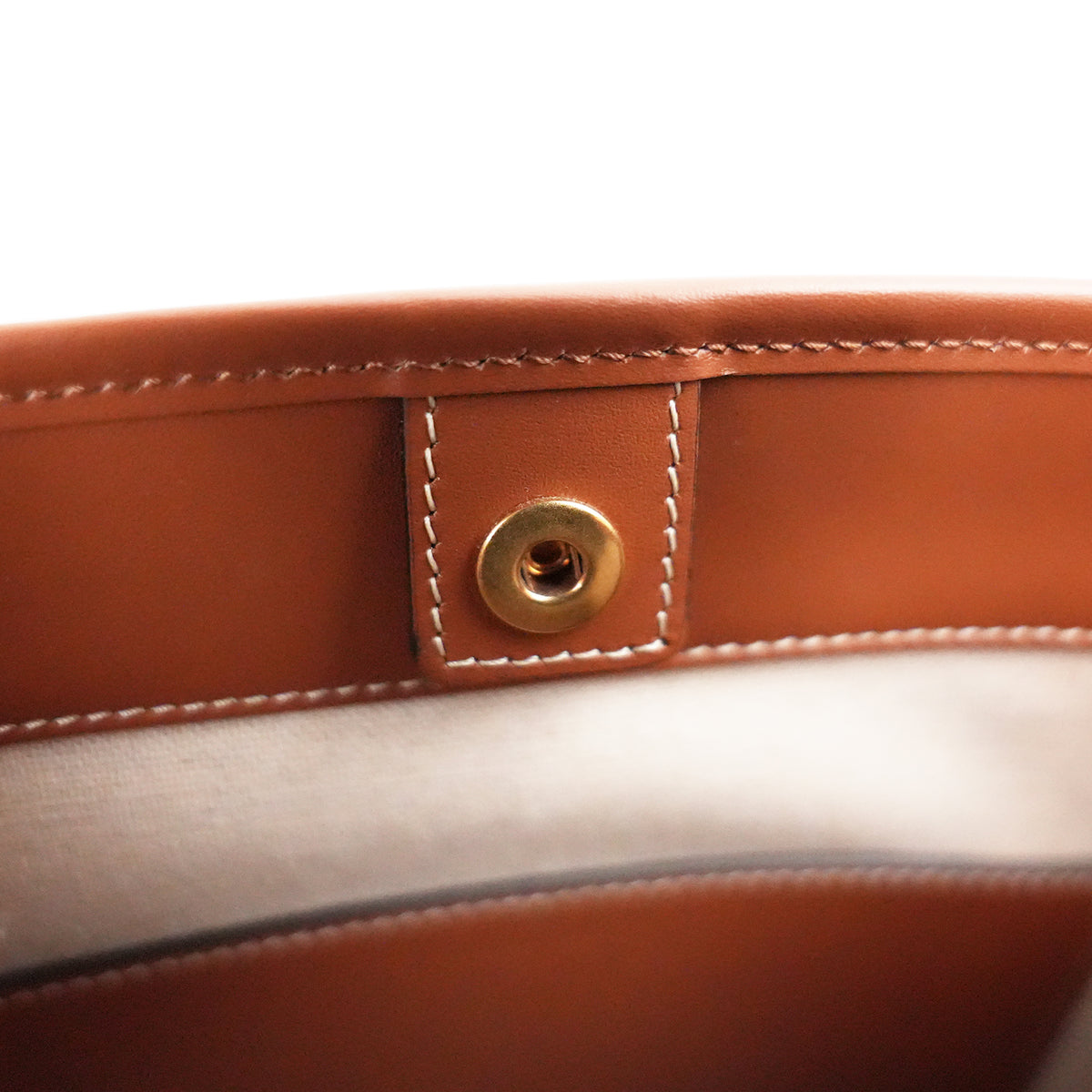 Celine Small Bucket Cuir Triomphe Natural / Tan in Tessuto e Pelle di Vitello