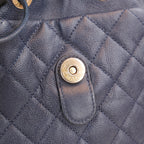 Chanel Filigree Backpack Small Blu in Pelle Caviar Trapuntata con Maxi Logo CC
