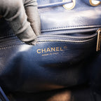 Chanel Filigree Backpack Small Blu in Pelle Caviar Trapuntata con Maxi Logo CC