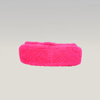 Chanel Coco Beach Flap Bag Media in Tessuto Teddy Rosa Fucsia con Logo CC Argentato – Serie 27
