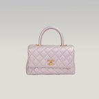 Chanel Coco Handle Small Iridescente Lilla in Pelle Caviar con Hardware Dorato