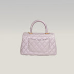 Chanel Coco Handle Small Iridescente Lilla in Pelle Caviar con Hardware Dorato