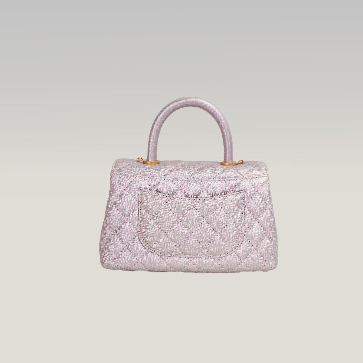 Chanel Coco Handle Small Iridescente Lilla in Pelle Caviar con Hardware Dorato