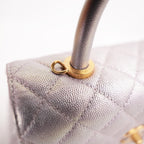 Chanel Coco Handle Small Iridescente Lilla in Pelle Caviar con Hardware Dorato