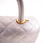 Chanel Coco Handle Small Iridescente Lilla in Pelle Caviar con Hardware Dorato