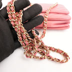 Chanel Trendy CC Wallet on Chain Rosa Chevron in Pelle di Agnello con Hardware Dorato
