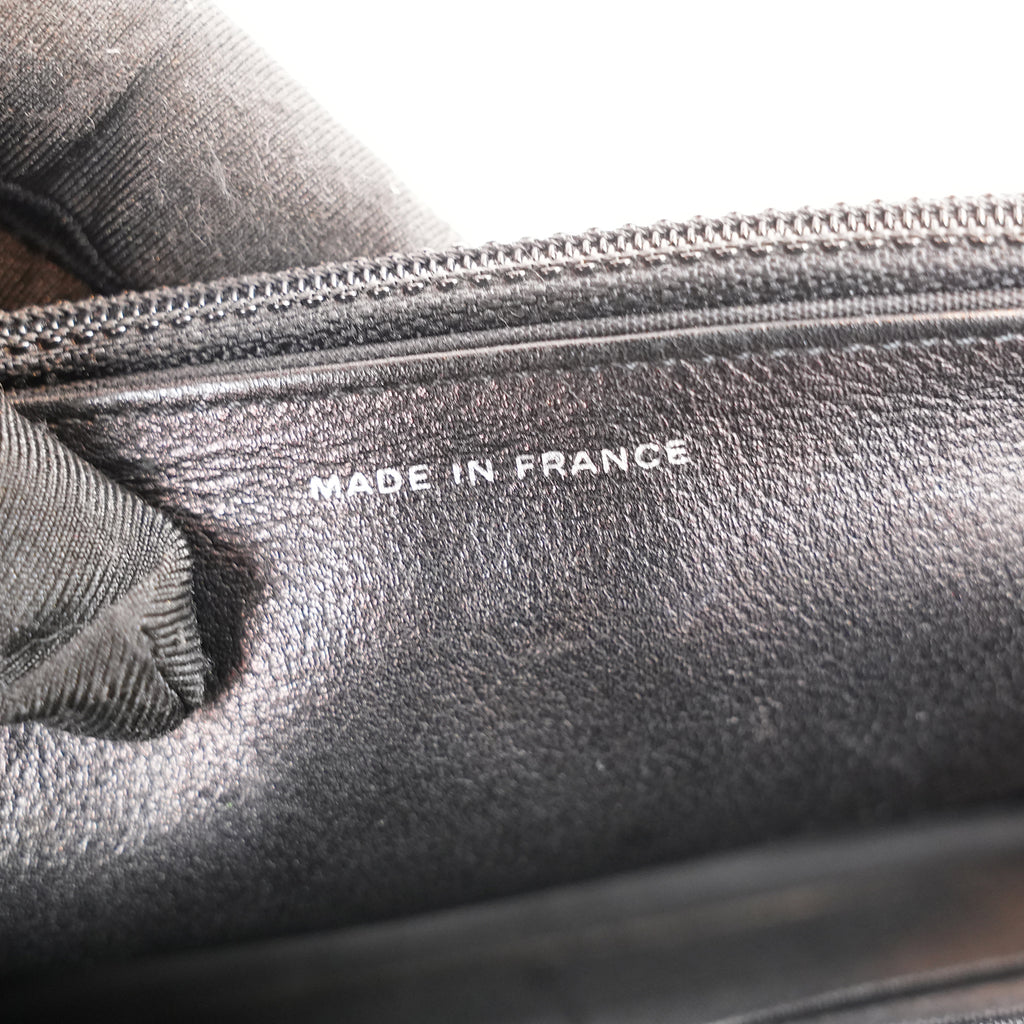 Chanel Sevruga Wallet on Chain WOC in Pelle Nera con Logo CC Argentato – 2016