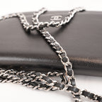 Chanel Sevruga Wallet on Chain WOC in Pelle Nera con Logo CC Argentato – 2016