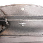 Chanel Sevruga Wallet on Chain WOC in Pelle Nera con Logo CC Argentato – 2016