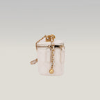 Chanel Mini Vanity Borsa a Spalla in Pelle di Agnello Bianca Matelassé con Catena