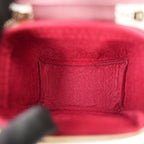 Chanel Mini Vanity Borsa a Spalla in Pelle di Agnello Bianca Matelassé con Catena