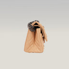 Chanel Reissue Lucky Charms Mini in Pelle di Vitello Beige con Catena e Charm