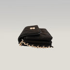 Chanel Mini WOC Borsa a Tracolla Nera in Pelle di Agnello Matelassé con Logo CC Dorato
