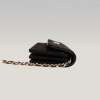 Chanel Mini WOC Borsa a Tracolla Nera in Pelle di Agnello Matelassé con Logo CC Dorato