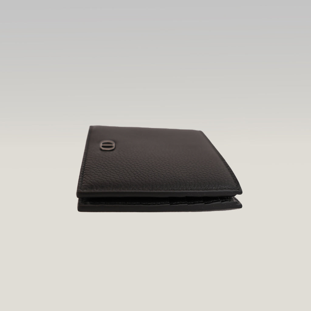 Portafoglio Dior CD Icon Bifold Nero in Pelle Martellata da Uomo