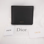 Portafoglio Dior CD Icon Bifold Nero in Pelle Martellata da Uomo