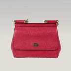 Borsa Dolce & Gabbana Sicily Mini Rossa in Pelle Dauphine con Dettagli Dorati – 20 cm