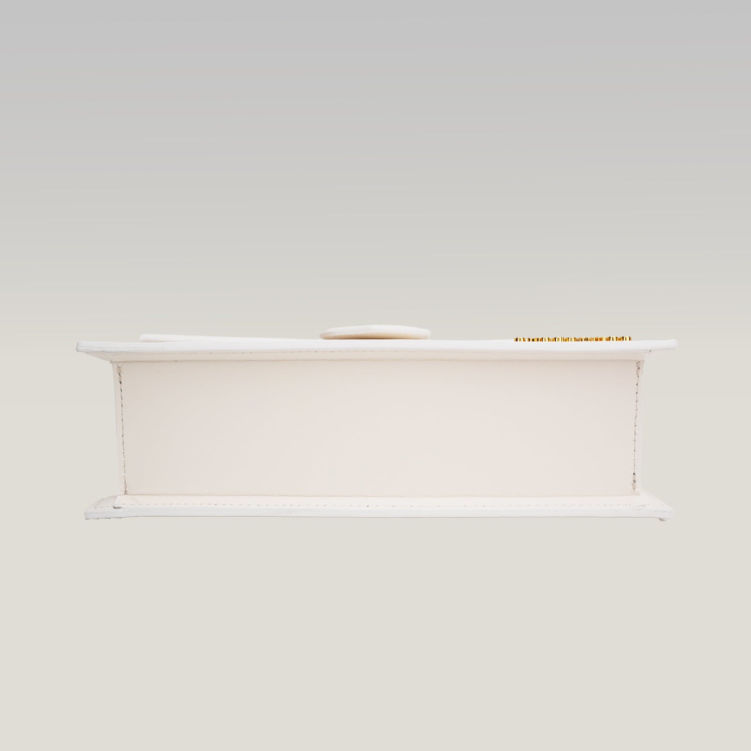 Jacquemus Le Grand Bambino borsa bianca in pelle liscia con logo dorato