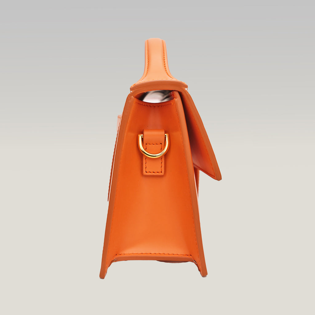 Jacquemus Le Grand Bambino Borsa in Pelle Arancione con Tracolla