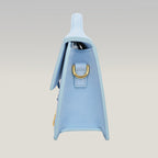 Jacquemus Le Grand Bambino Azzurro in Pelle con Manico