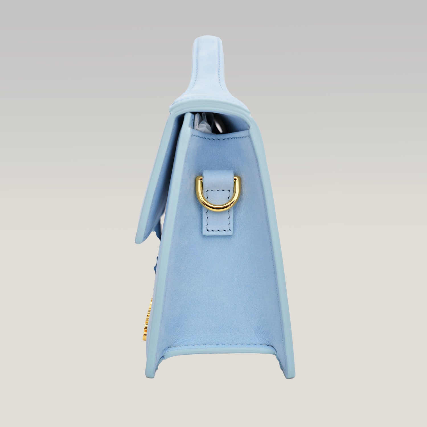 Jacquemus Le Grand Bambino Azzurro in Pelle con Manico