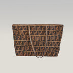 Borsa Tote Fendi Zucca FF Marrone in Tessuto Jacquard con Manici in Pelle – 36 cm